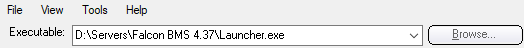 Selecting the right executable in the BMS configurator