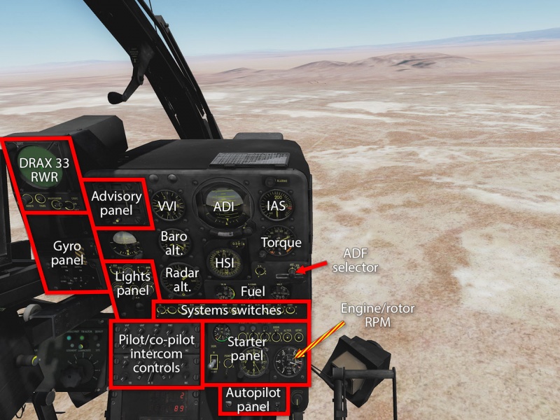 SA342M Pilot's dashboard