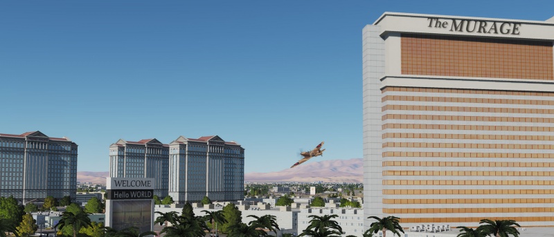 Spitfire L.M. Mk. IX strolling through Las Vegas.