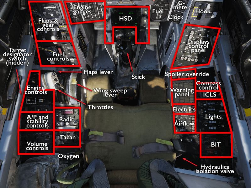 F-14B pilot cockpit.