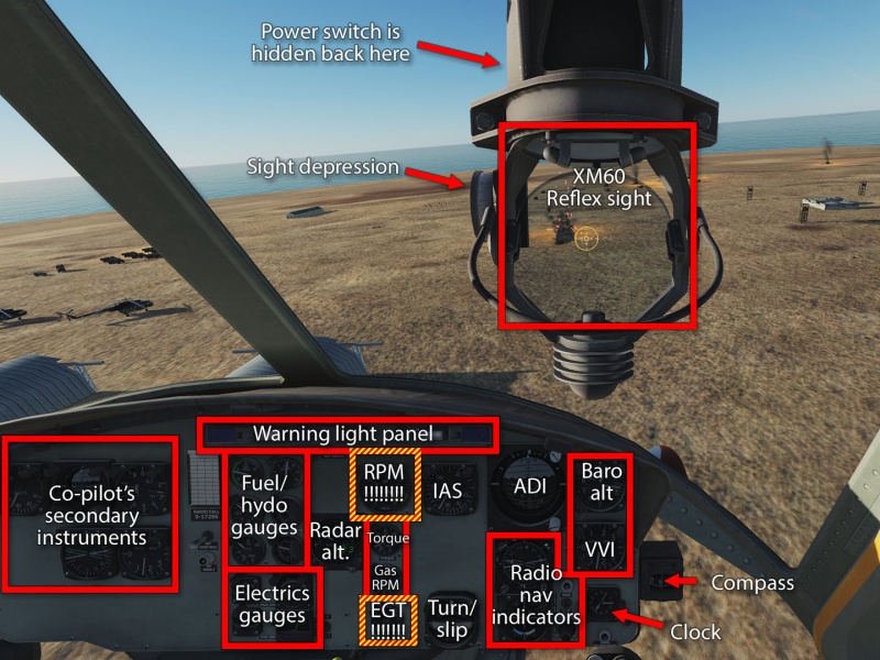 UH-1H Pilot's dashboard.