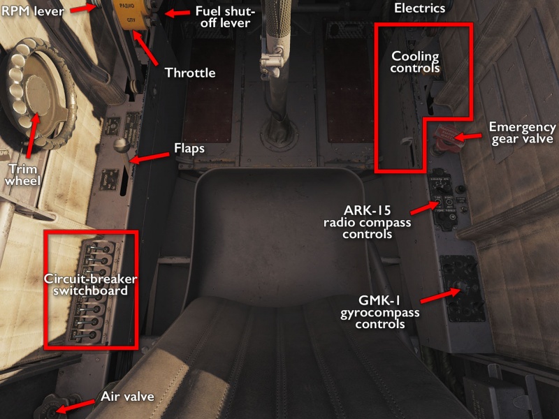 Yak-52 front cockpit.