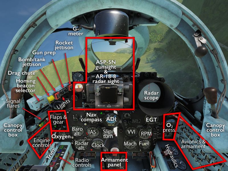 MiG-19P dashboard.