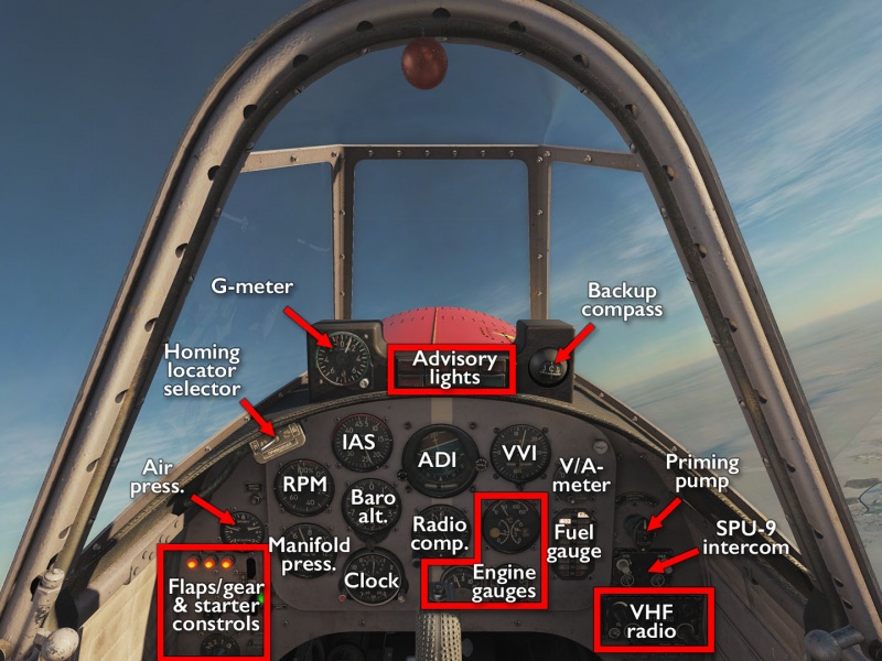 Yak-52 front dashboard.