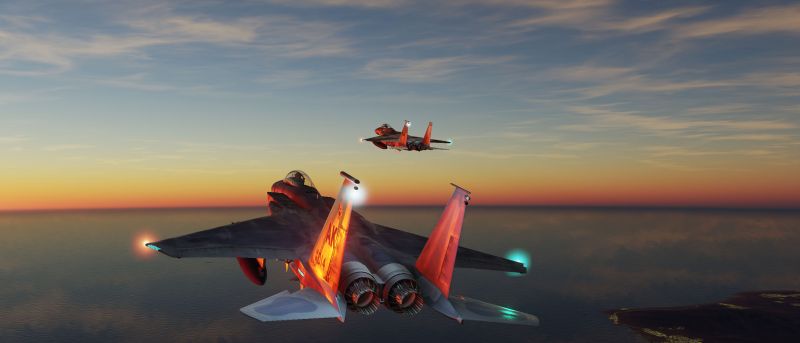 F-15s at dawn