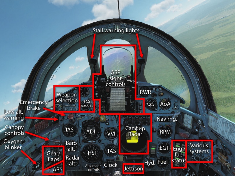 MiG-21bis dashboard.