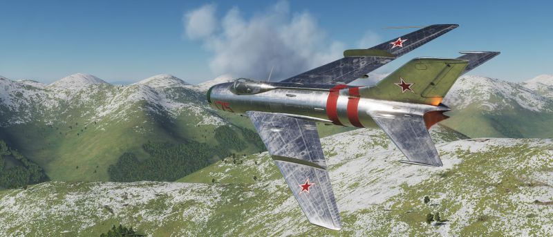 MiG-19P Farmer doing a mountain fly-by