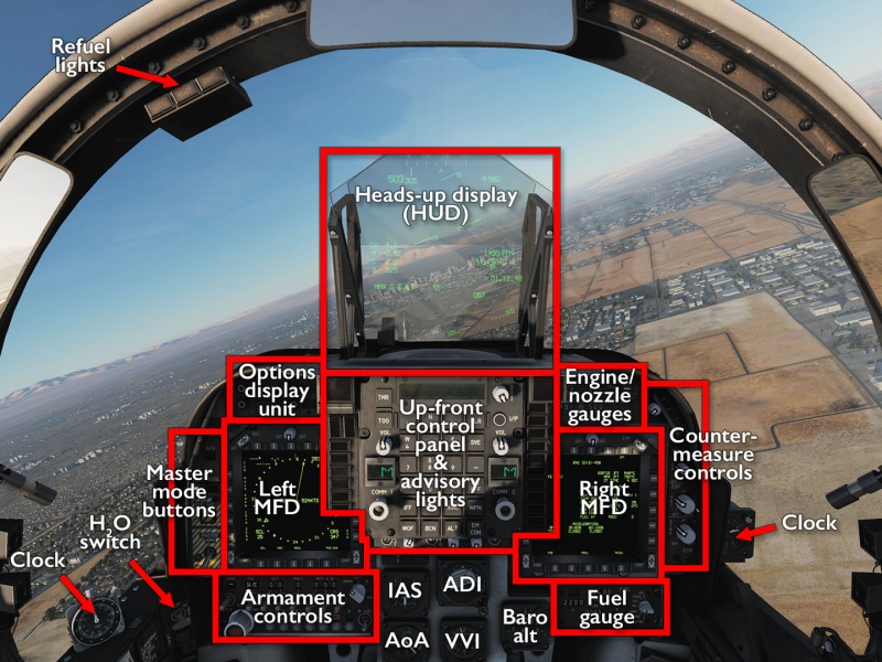 AV-8B NA Harrier II dashboard.