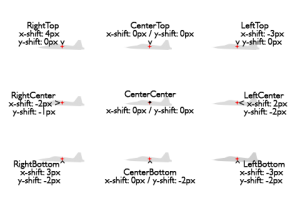 Alignment modes and text shifts