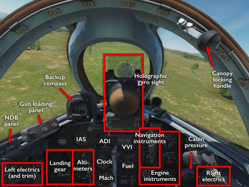 MiG-15bis dashboard.