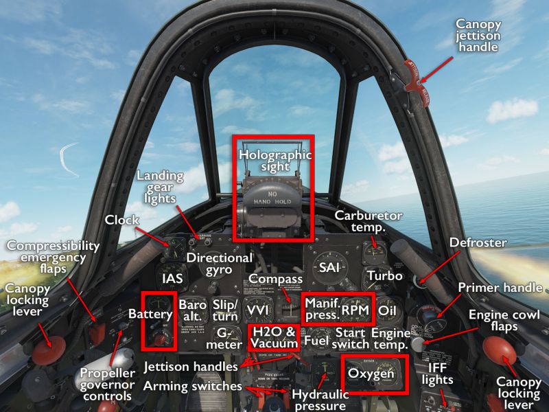 P‑47D Thunderbolt dashboard.